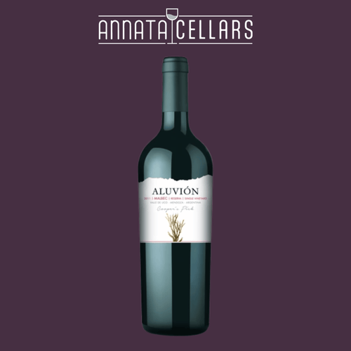 Malbec Reserva wine bottle with dark green glass and light label