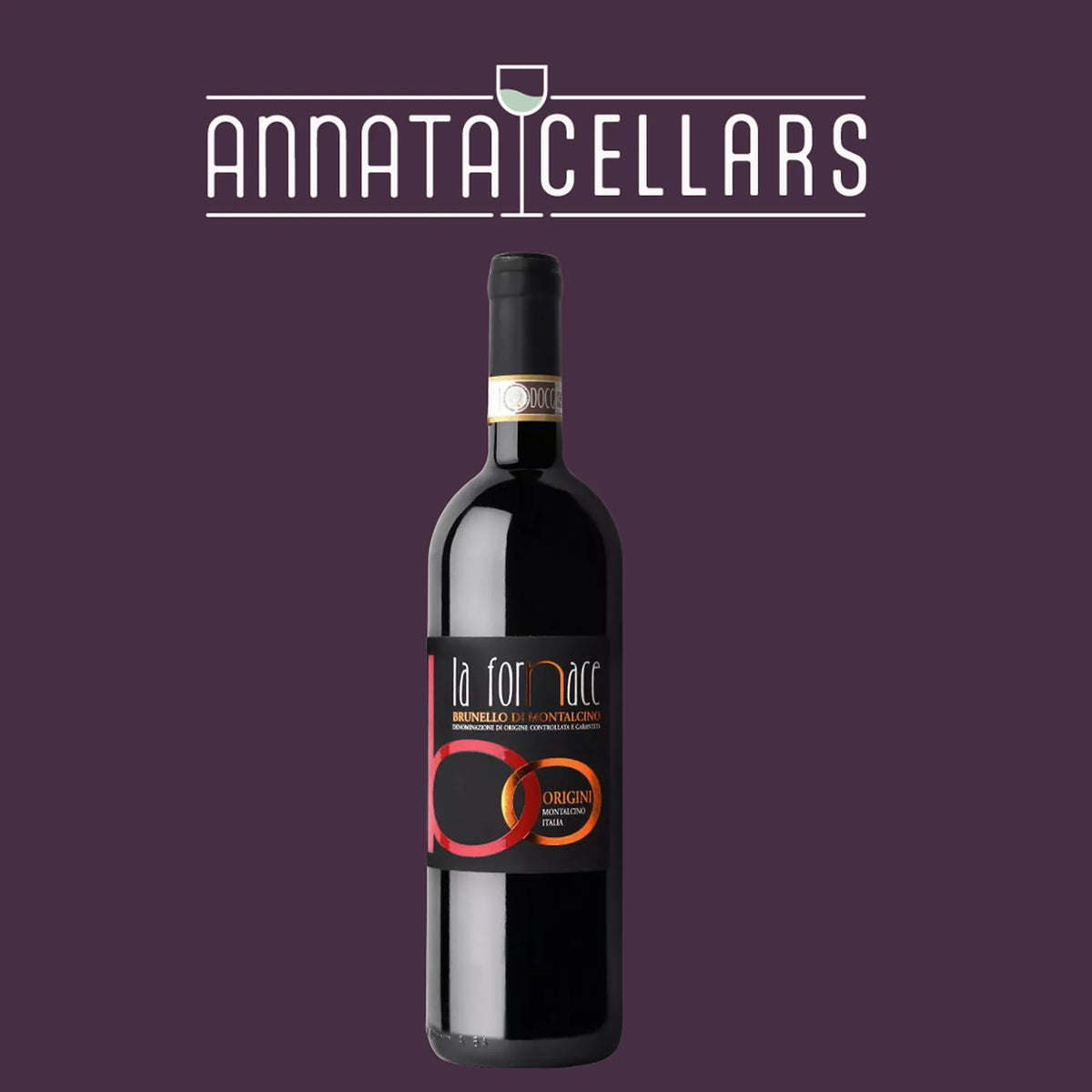 La Fornace Brunello di Montalcino Riserva red wine bottle with front label