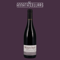 Wine bottle in dark glass with label and cap