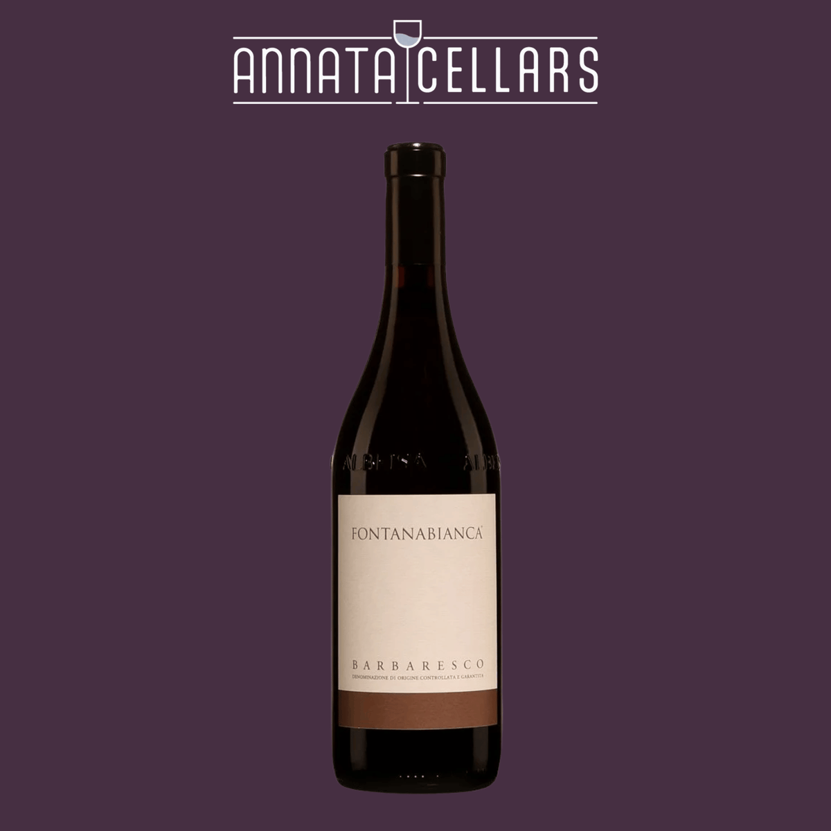 Barbaresco DOCG wine bottle with Fontanabianca label