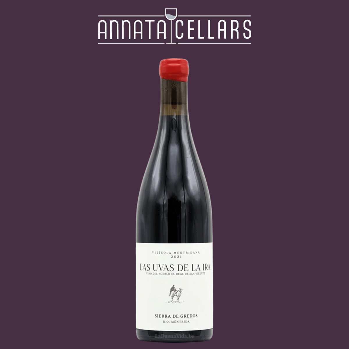 Garnacha wine bottle with dark glass and red screw cap, white label