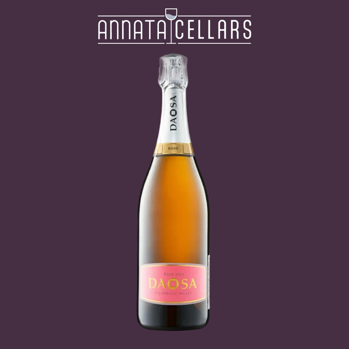Daosa Piccadilly Valley Rosé wine bottle with pink label