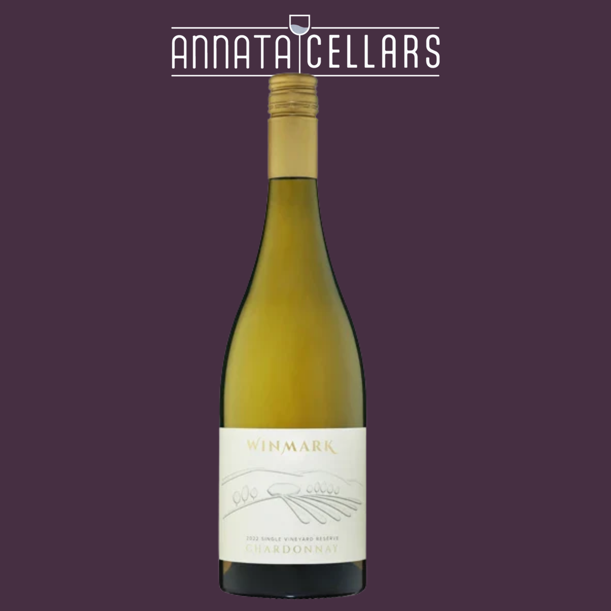 2022 Winmark Chardonnay wine bottle with foil-wrapped cork