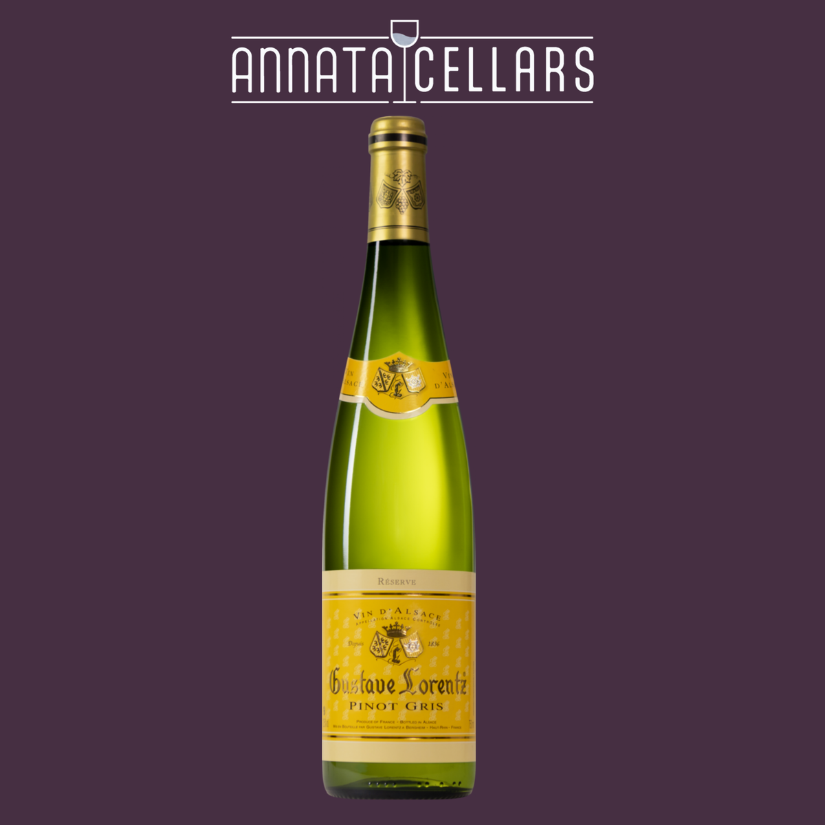 2023 Gustave Lorentz Pinot Gris Reserve wine bottle, Alsace, France