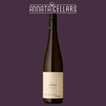 Loimer Lois green Veltliner wine bottle with cream label and dark glass