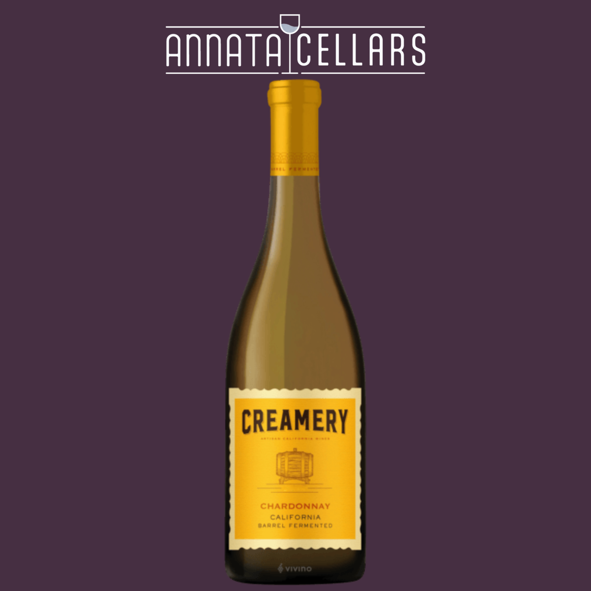 Creamery Chardonnay wine bottle, 2024 barrel-fermented, Napa Valley