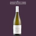 Wine bottle with green glass and white label, foil top