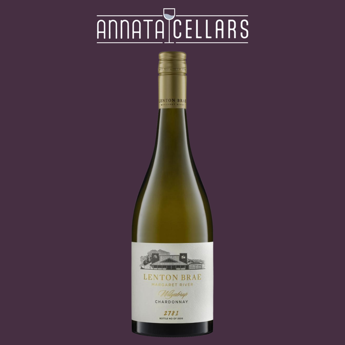 Chardonnay wine bottle with Lenton Brae label