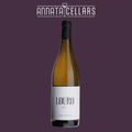 Louro white wine bottle with black cap and white label