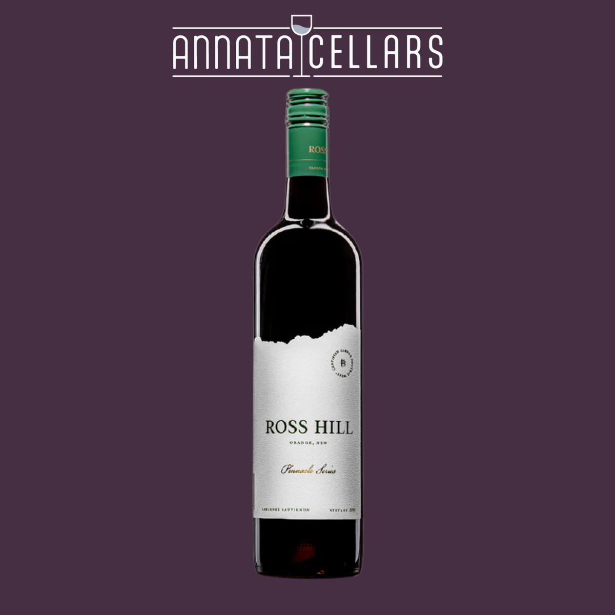Cabernet Franc wine bottle with green foil cap and dark label