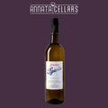Manzanilla sherry bottle with amber glass and black screw cap, front label visible